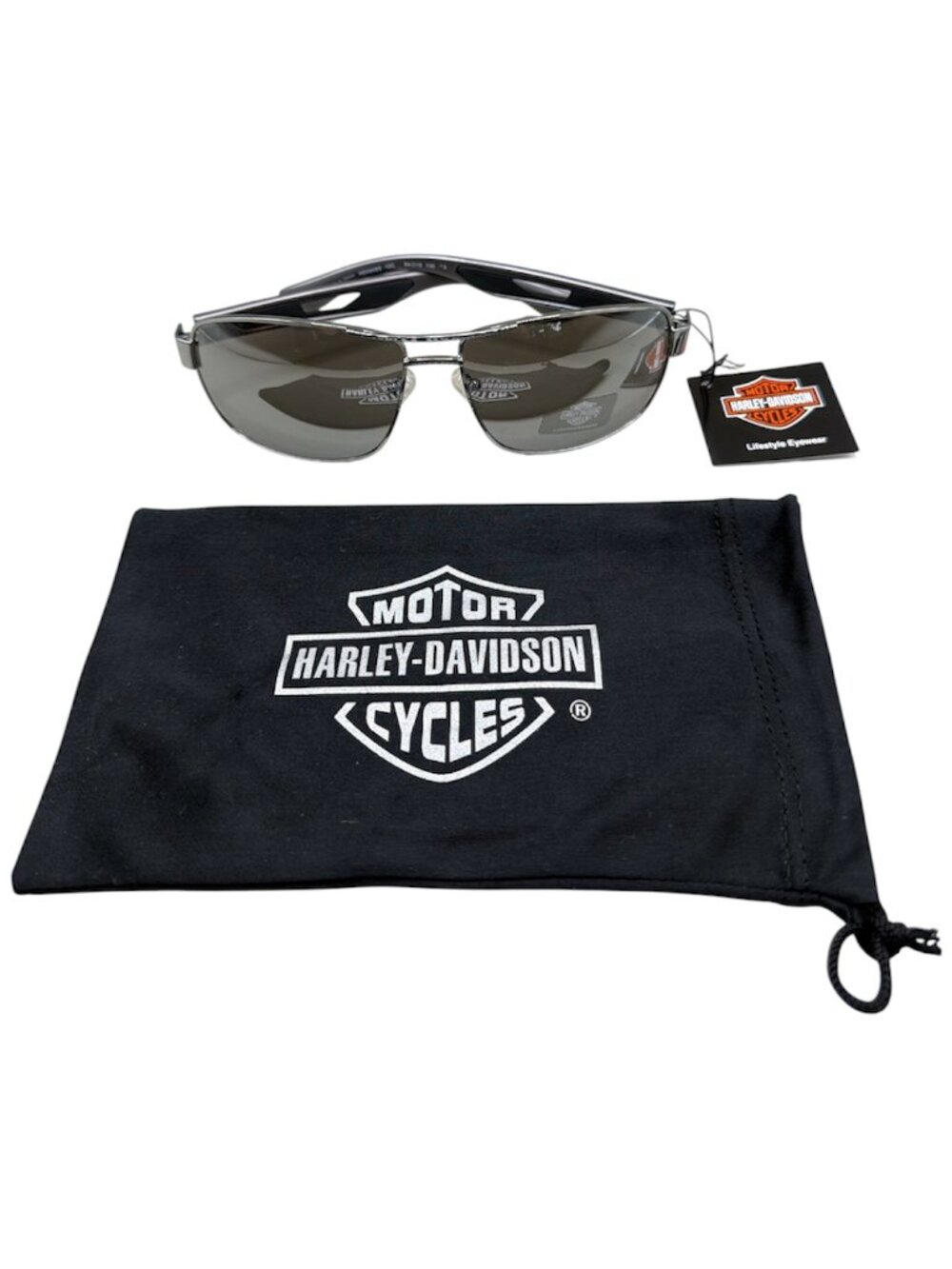 Harley-Davidson Men's Metal Navigator Sunglasses, Nickeltin Frame/Mirror Lenses